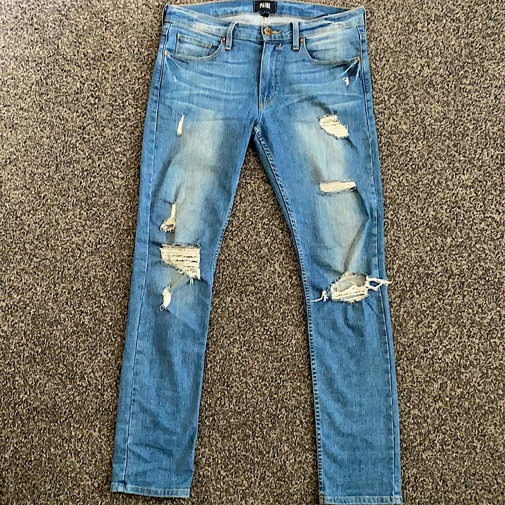 Distressed Paige Lennox denim pant